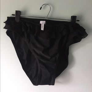 Black Ruffled Swimsuit Bottoms
