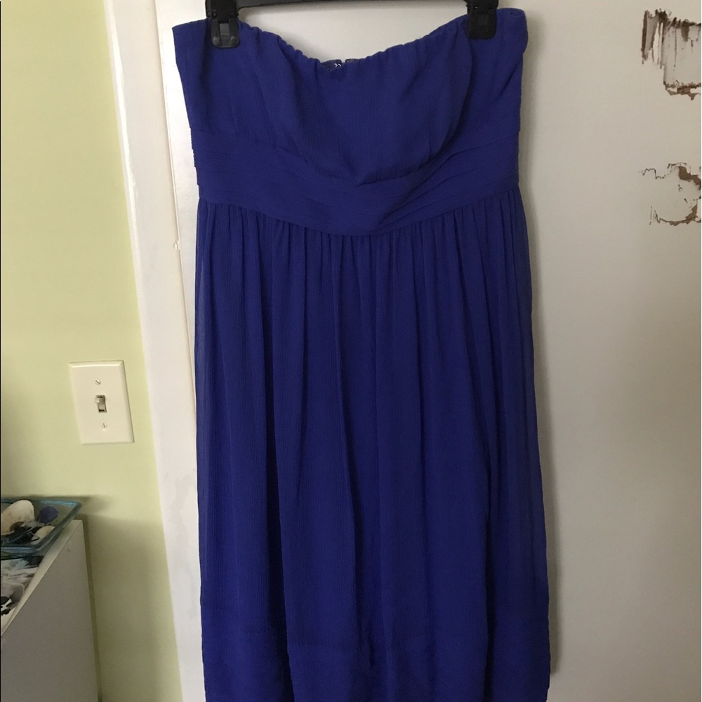 J Crew strapless blue cocktail dress