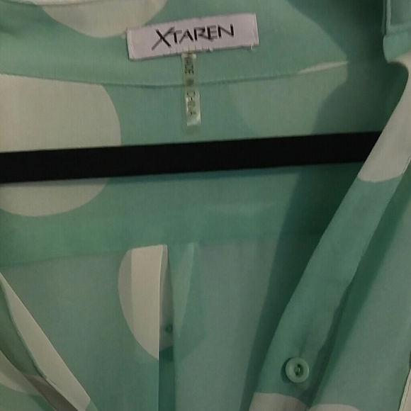 Mint polka dot sheer top!! - Picture 5 of 8