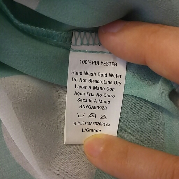 Mint polka dot sheer top!! - Picture 7 of 8