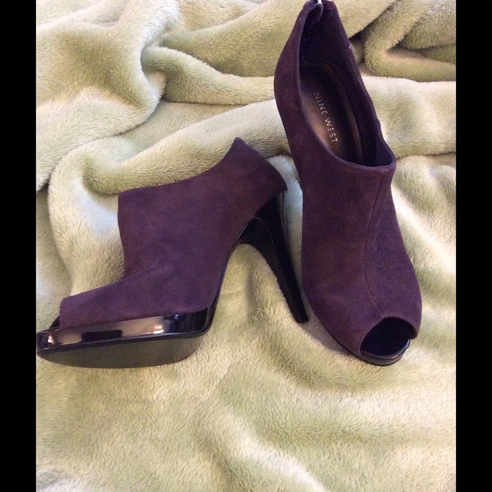 Nine West mauve peep toe booties 8.5 NEW