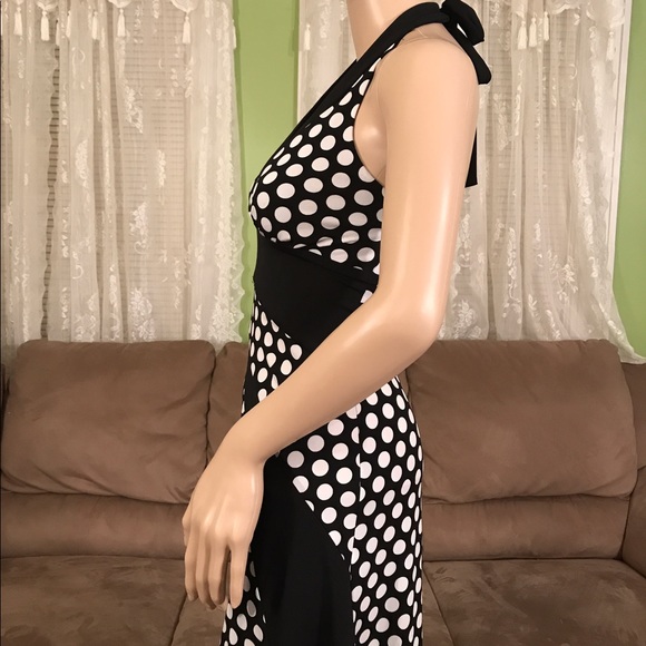 Polka dots black and white dress sz Small - Picture 3 of 6