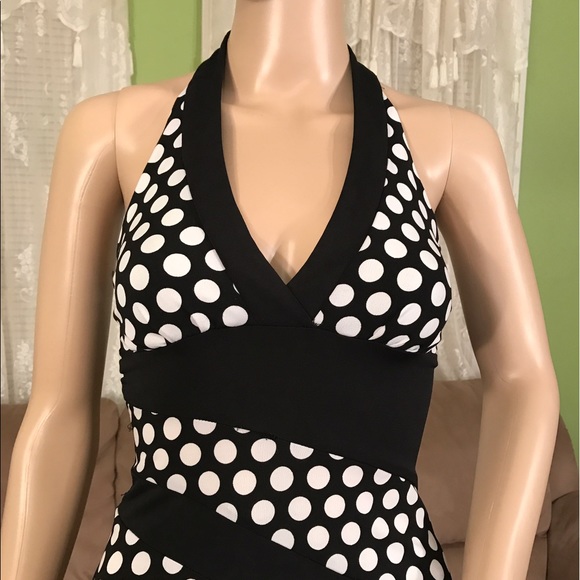 Polka dots black and white dress sz Small - Picture 6 of 6