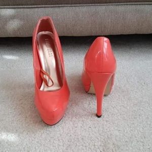 Forever 21 Coral/Orange Heels. Size 7