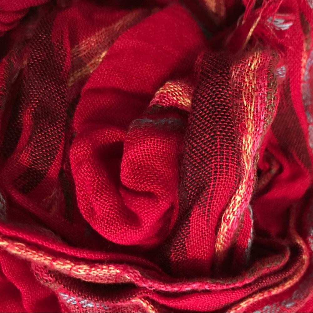 Red Rainbow Skinny Scarf