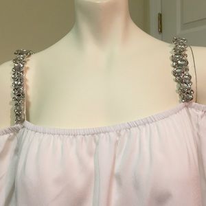 Boston Proper white bling strap shirt size 16