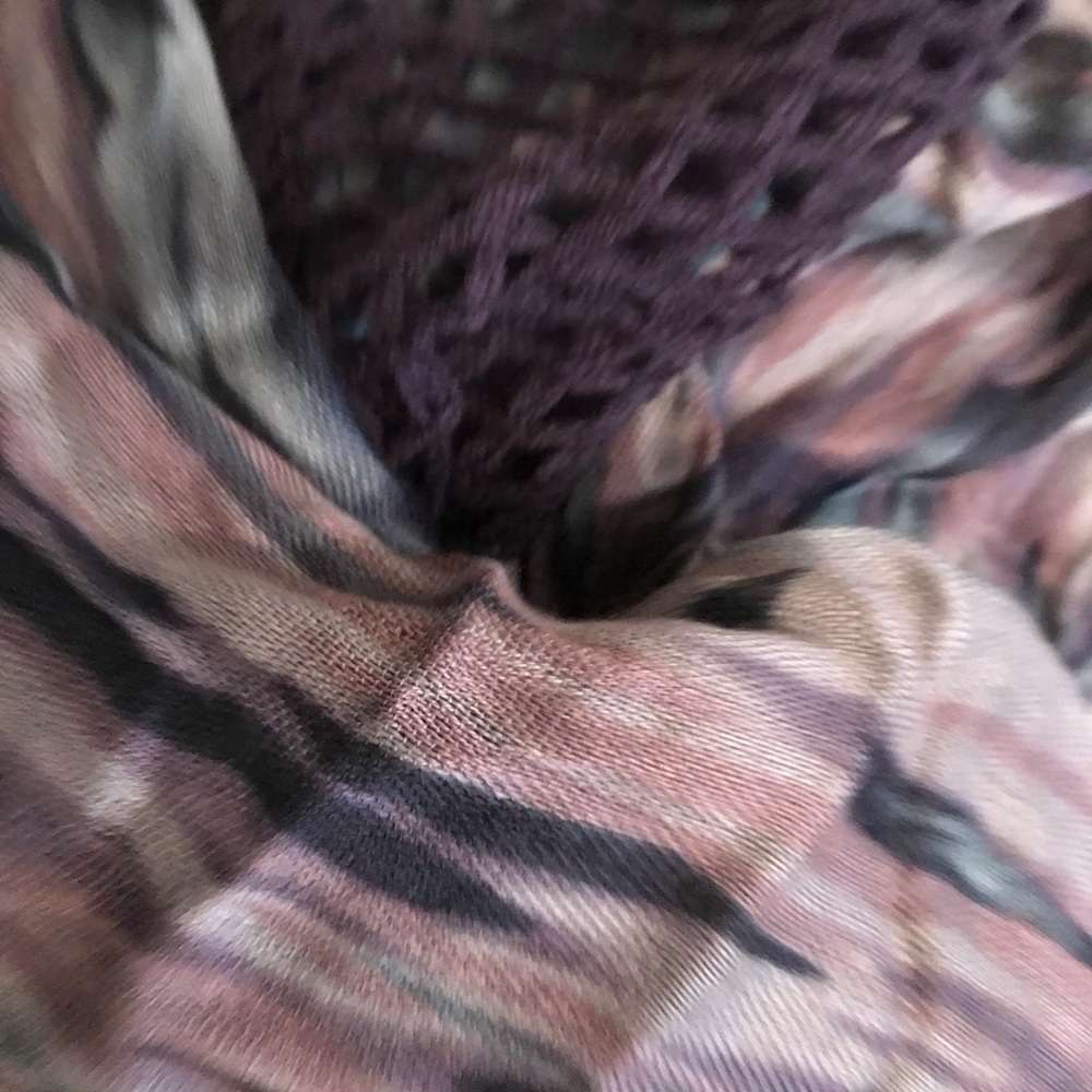 Urban Outfitters Purple and Crochet Scarf NWOT
