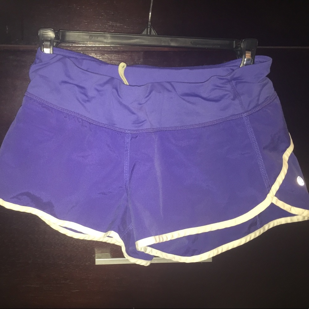 Lululemon blue with white piping shorts - Picture 1 of 4