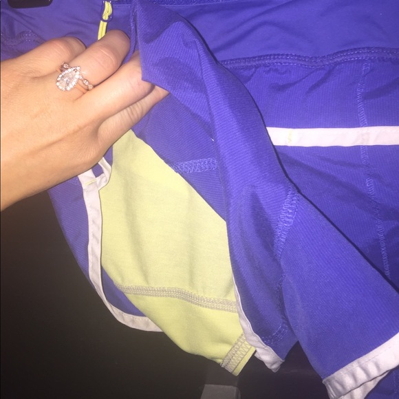 Lululemon blue with white piping shorts - Picture 3 of 4