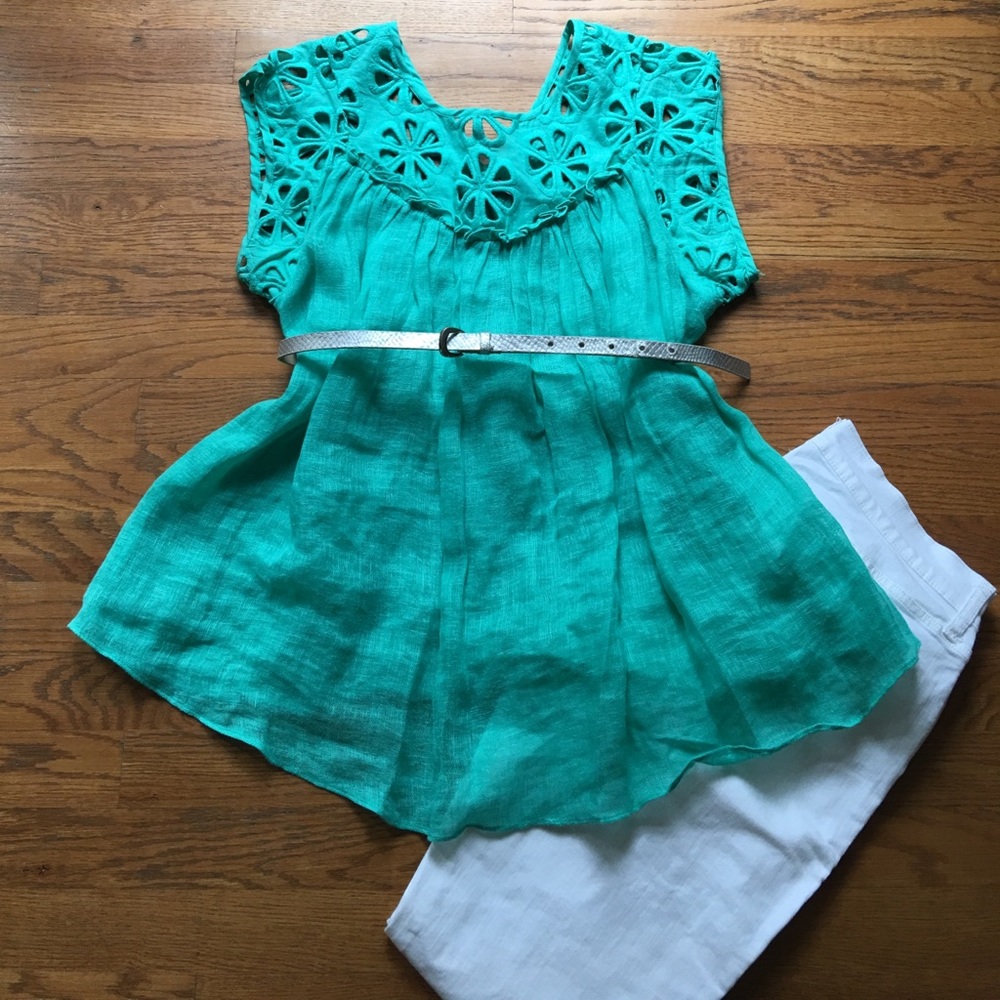 Maternal America eyelet maternity top