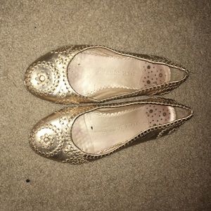 Gold jack rogers flats