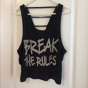 BREAK THE RULES crop top