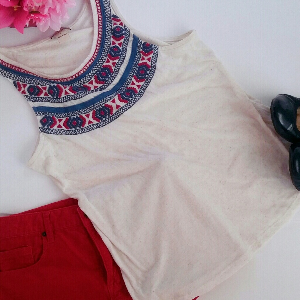 Lucky Brand Embroidered Tank