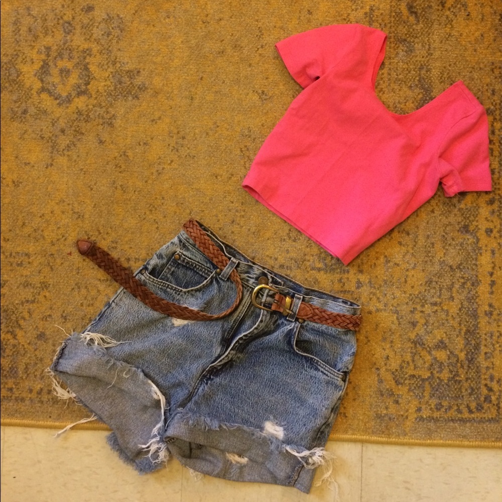 Flamingo Pink AA Crop Top