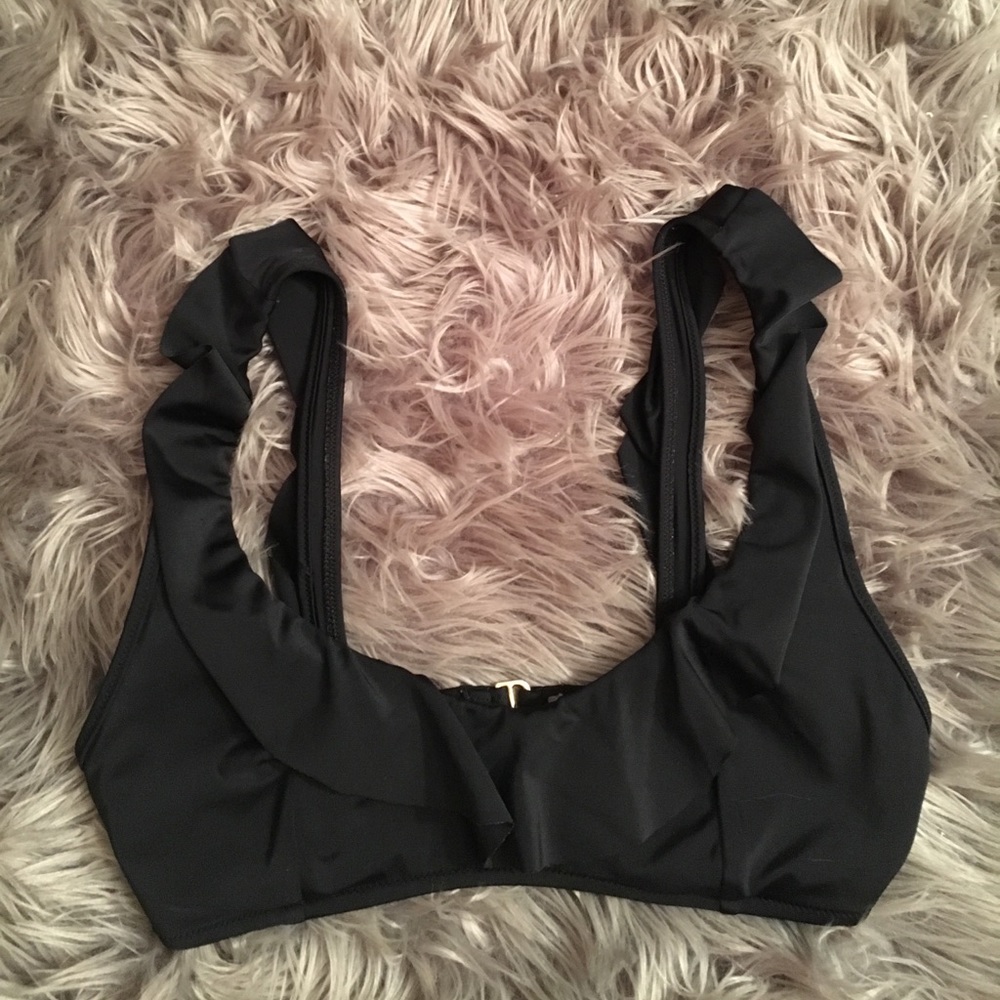 Ruffled bathing suit top