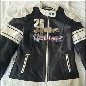 Leather racing jacket made in Italy