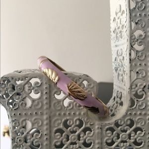 Sequin Bangle- Lavender Sea Shells. Real Gold!