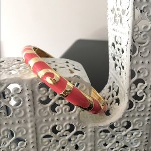 Sequin Bangle- Coral/ Hot Pink with Coral Design