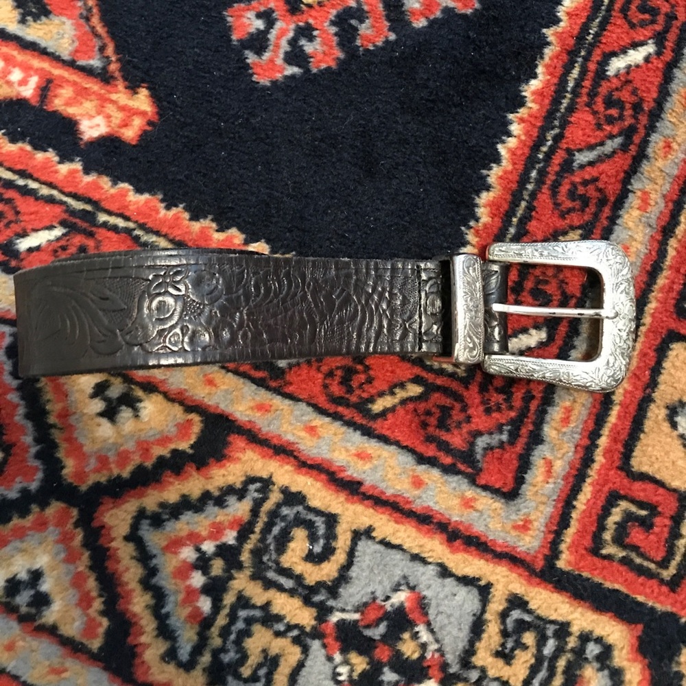 Vintage Leather & Silver Belt