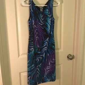 Cache palm printed dress