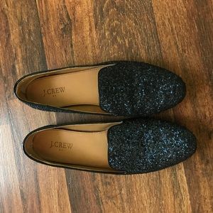J.Crew navy glitter loafers