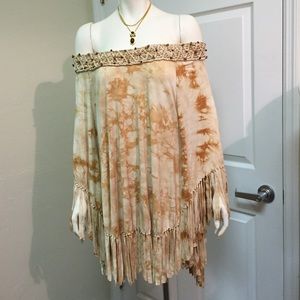 Boston Proper size M fringe poncho top!