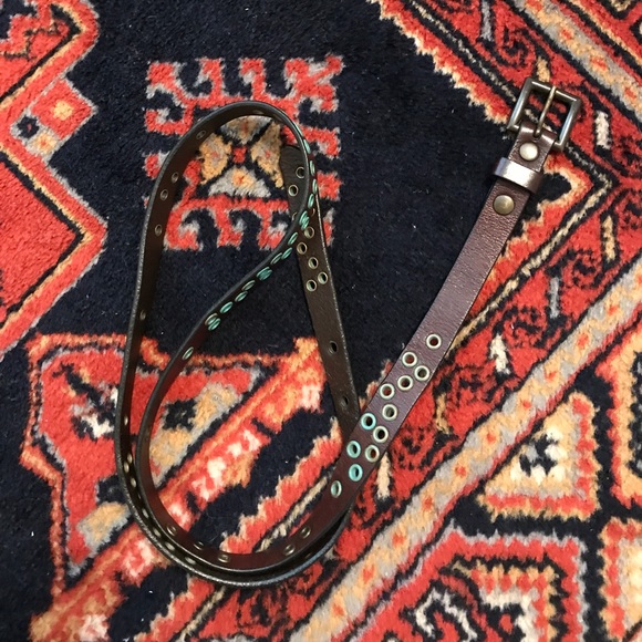 Brown Leather Looped Belt - Picture 2 of 2