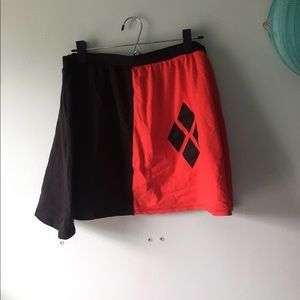 Black and Red Harley Quinn Skirt