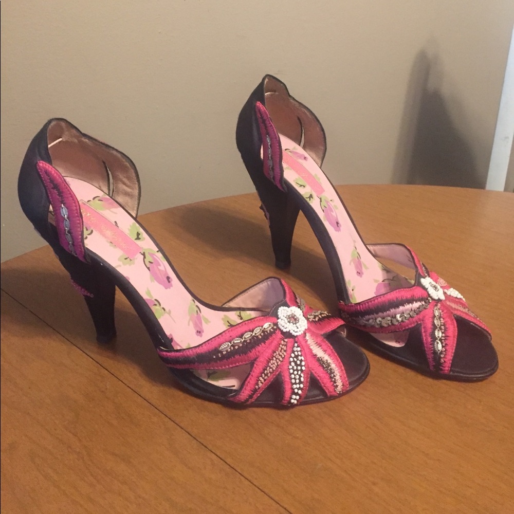STUNNING beaded Betsey Johnson heels