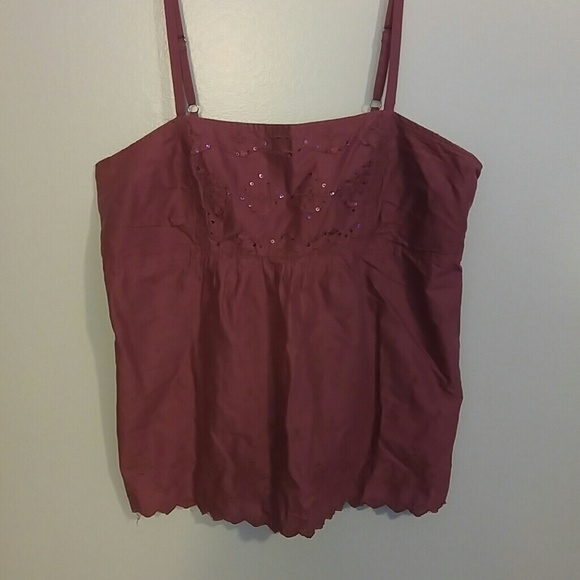 AE smocked and sequin tank - Picture 1 of 7