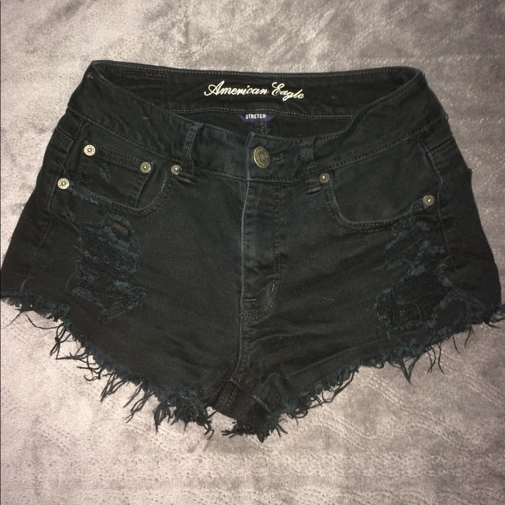 American Eagle Black High-waisted Shorts