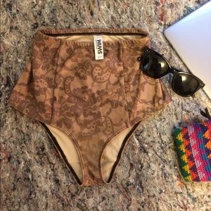 AA High-Waisted Swim Bottoms in Nude Lace (Nw/oT)