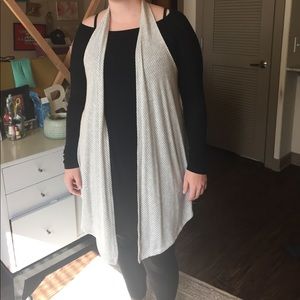 Flowy Neautral Vest with lace crochet detail