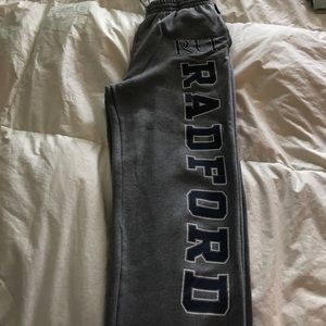 Radford University sweatpants .
