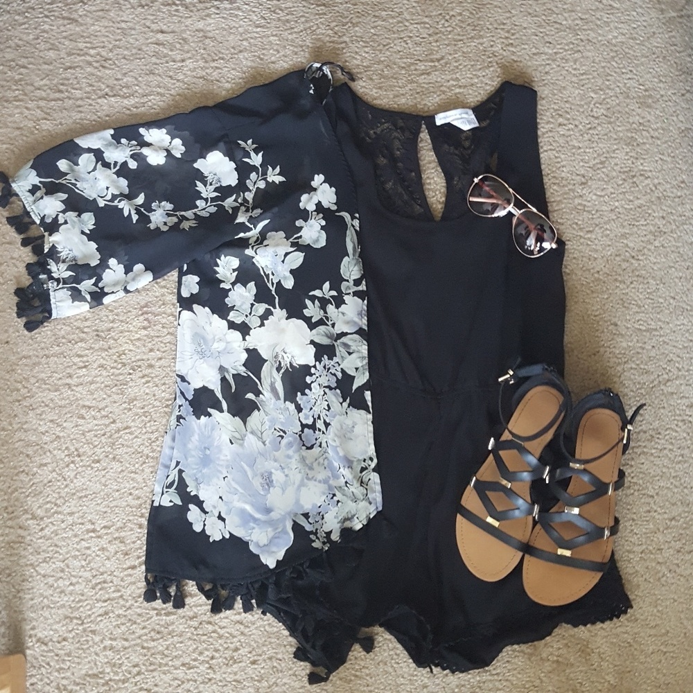 Black Lace Romper