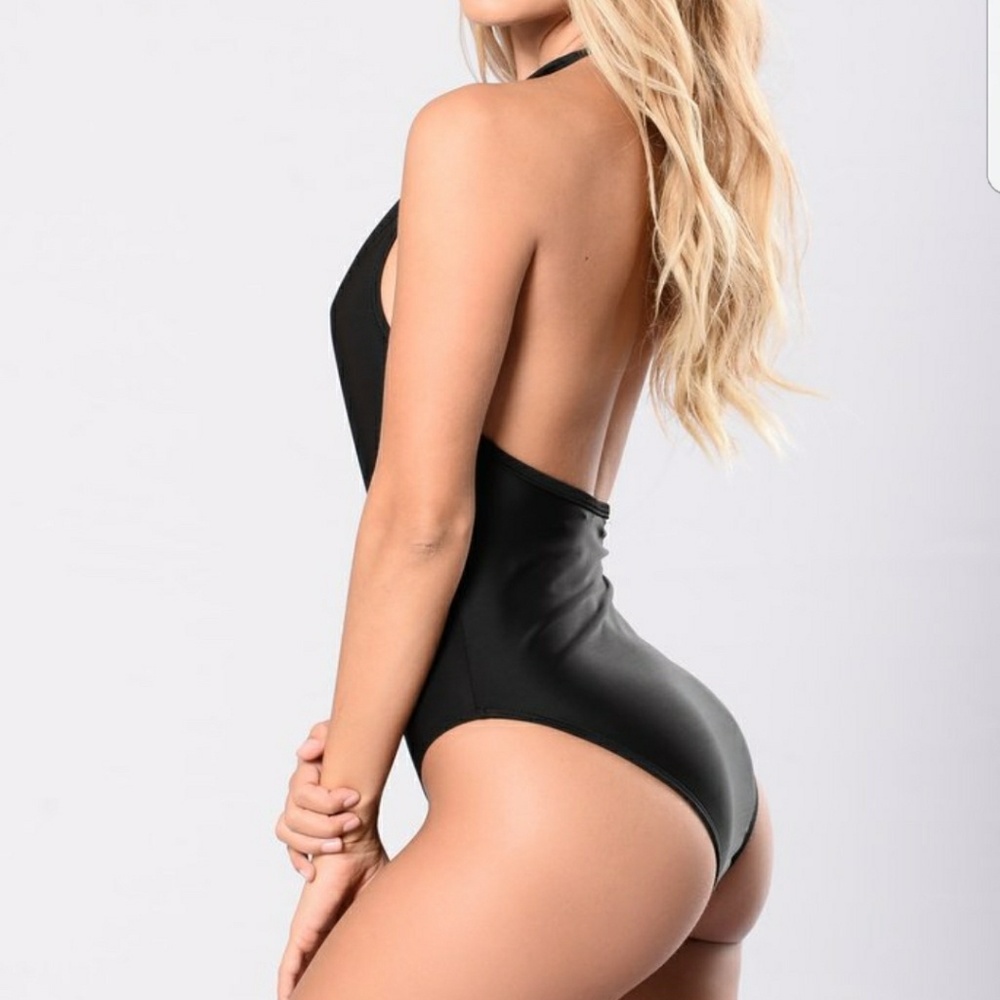 Sexy black one piece bathing suit