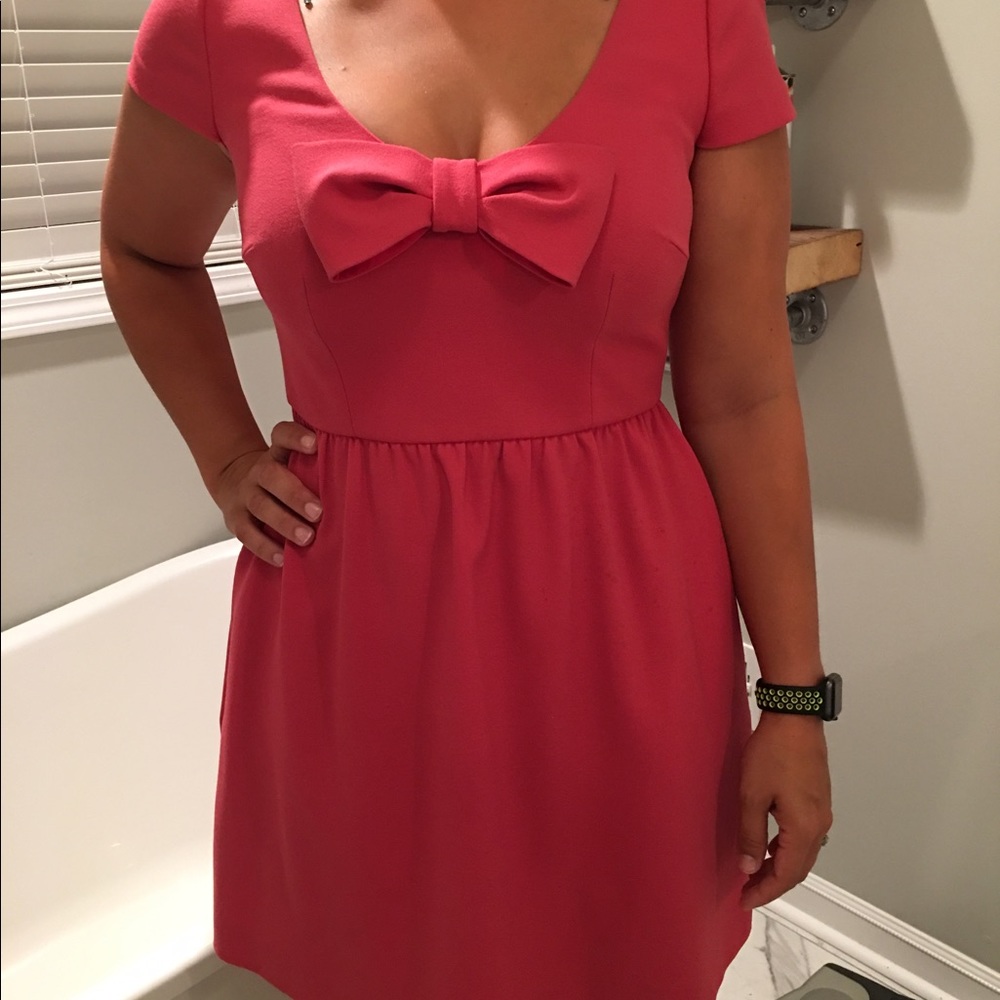Flirty Pink Red Valentino Bow Dress - Size 6