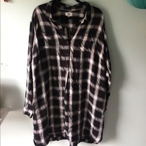 Plaid Longsleeve T-Shirt Dress