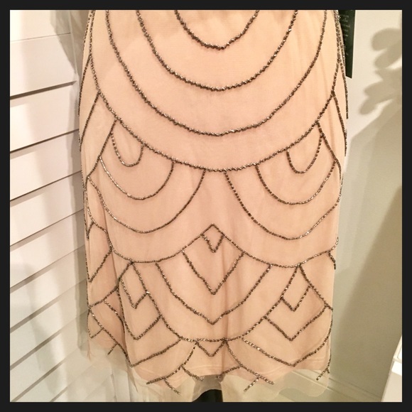 NWT Stunning Beaded Mini Blouson Dress - Picture 4 of 5