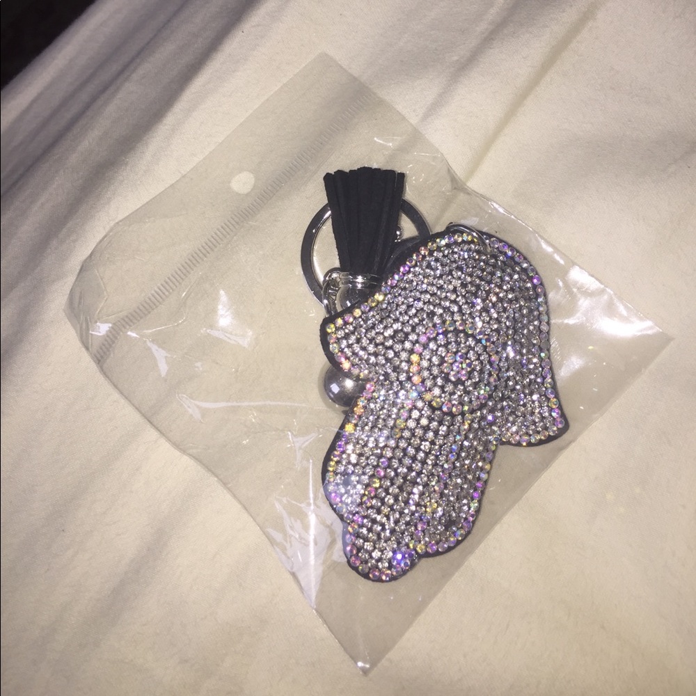 Hamsa diamond keychain