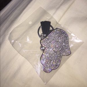 Hamsa diamond keychain