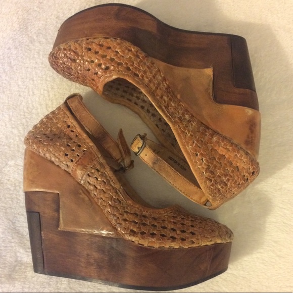 Bed Stu Shoes - Bed Stu wedge with ankle strap, size 8