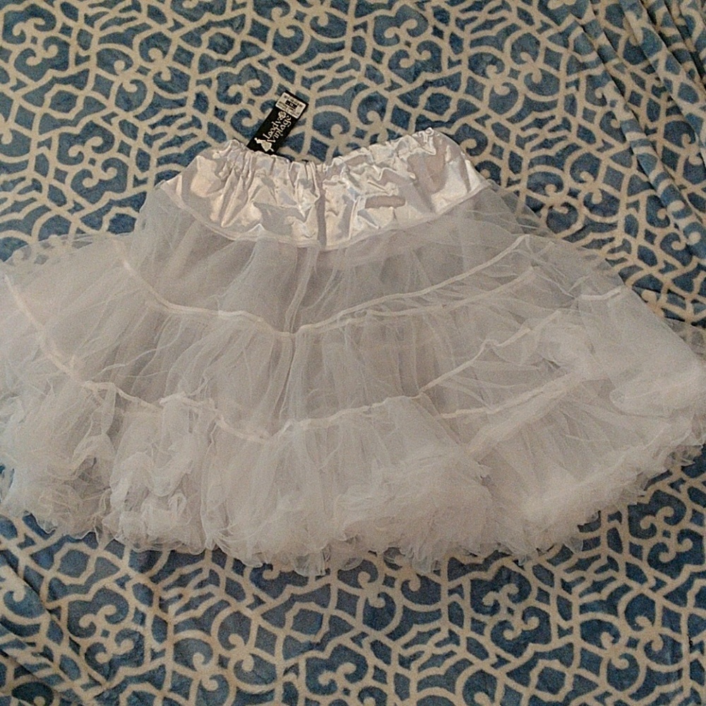 White, satin lined petticoat