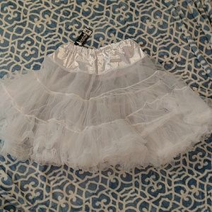 White, satin lined petticoat