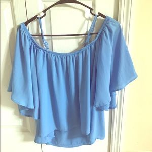 Gianni bini periwinkle off the shoulder top