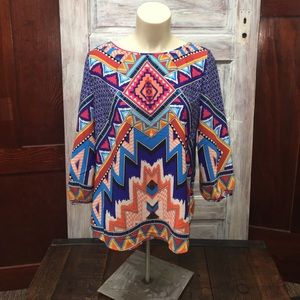 Pink Owl Geometric Blouse