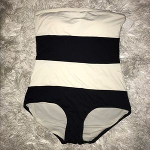 DKNY Striped One piece Bathing Suit