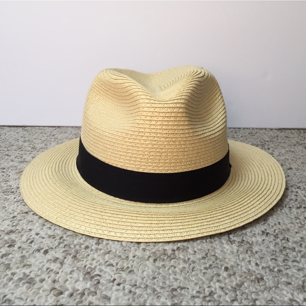 Straw Fedora with black accent worn 1x