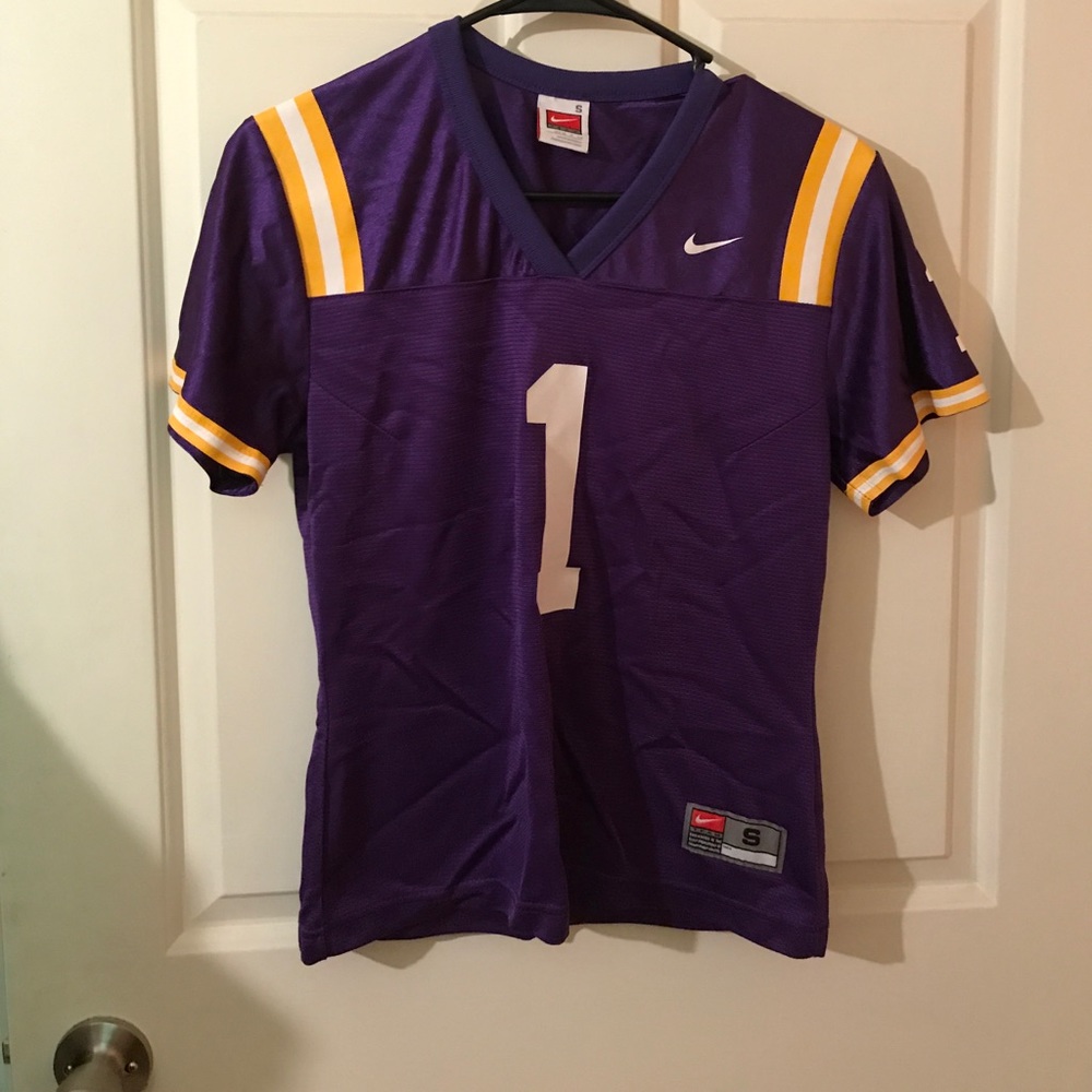 Purple and gold football jersey