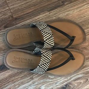 Black and white sandals